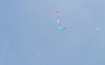 Parapentistas colidem a 1450 metros de altura mas acabam por ser salvos por árvores