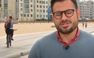 Ciclista cai em direto ao tentar fazer selfie