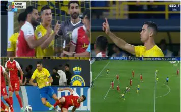Ronaldo reconhece que não sofreu um penálti e solicita ao árbitro que cancele a decisão