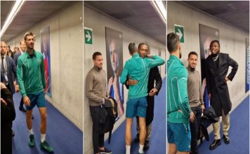 Djokovic e Rafael Leão espalham boas vibrações e risadas em encontro inusitado